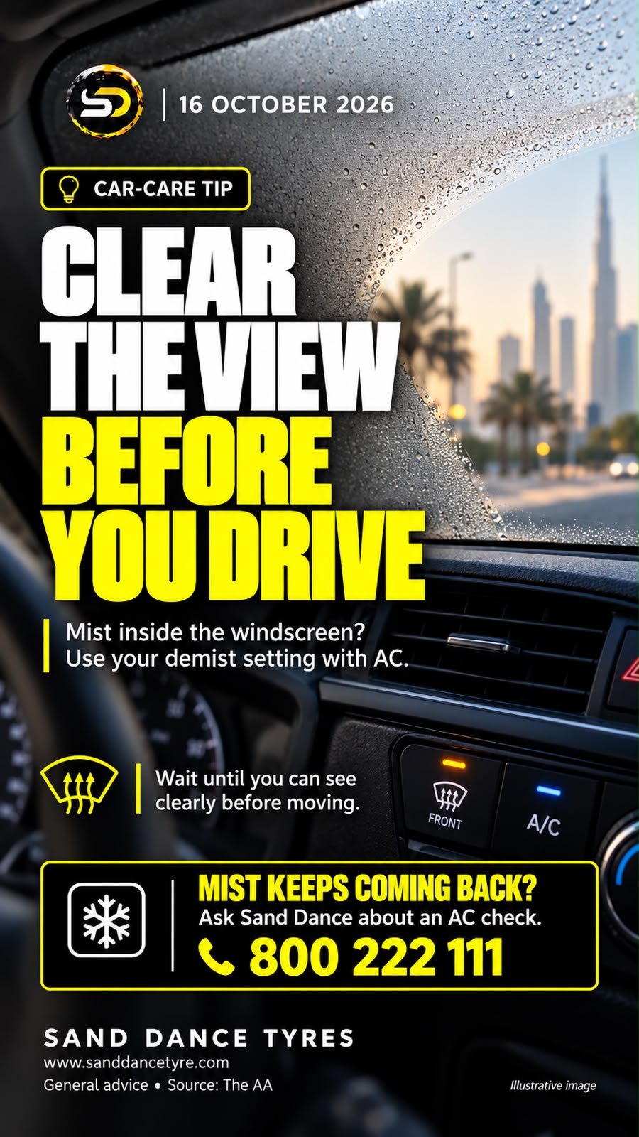 Clear the view before drive